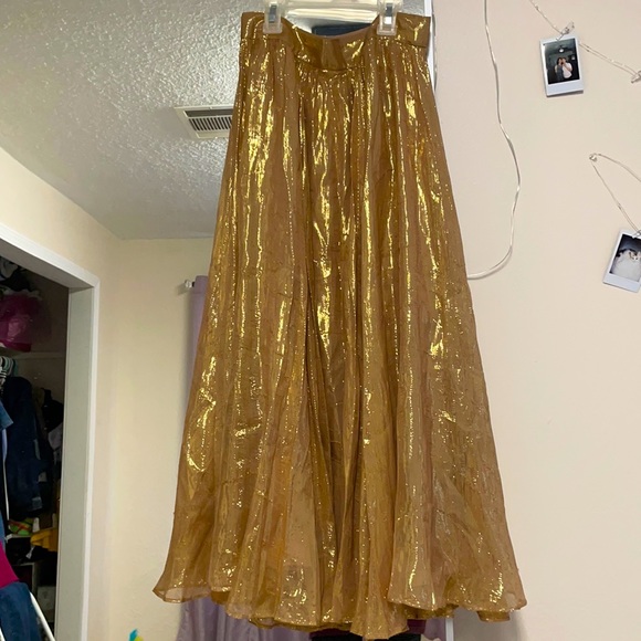 kate spade Dresses & Skirts - Kate Spade Metallic gold midi skirt